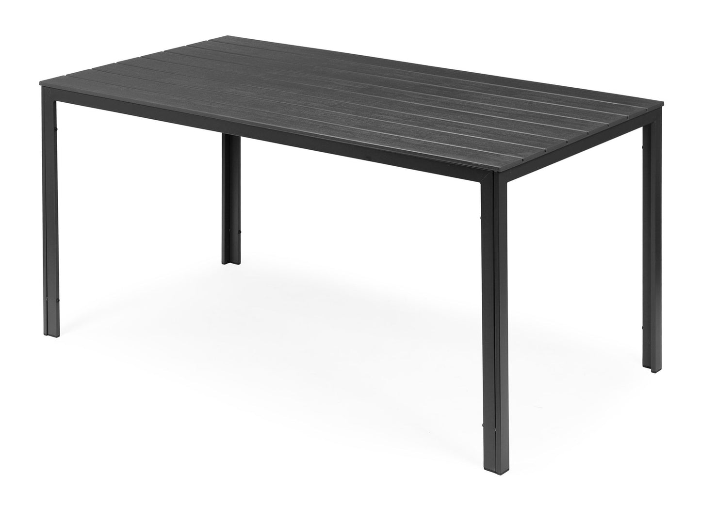 Polywood 6 seater garden table with patio furniture, gray