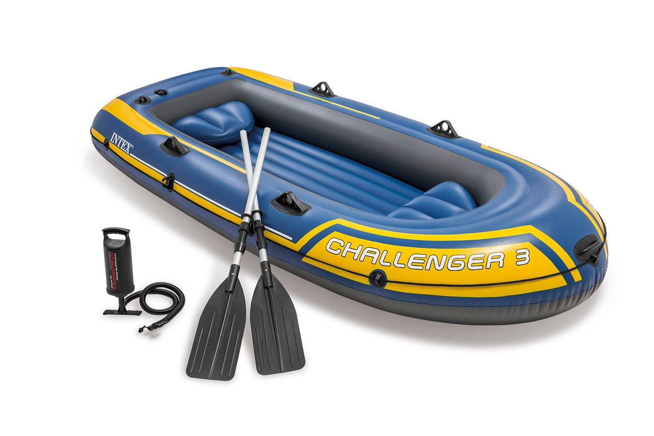 Pontoon challenger 3 Intex 68370 pump + 2 oars