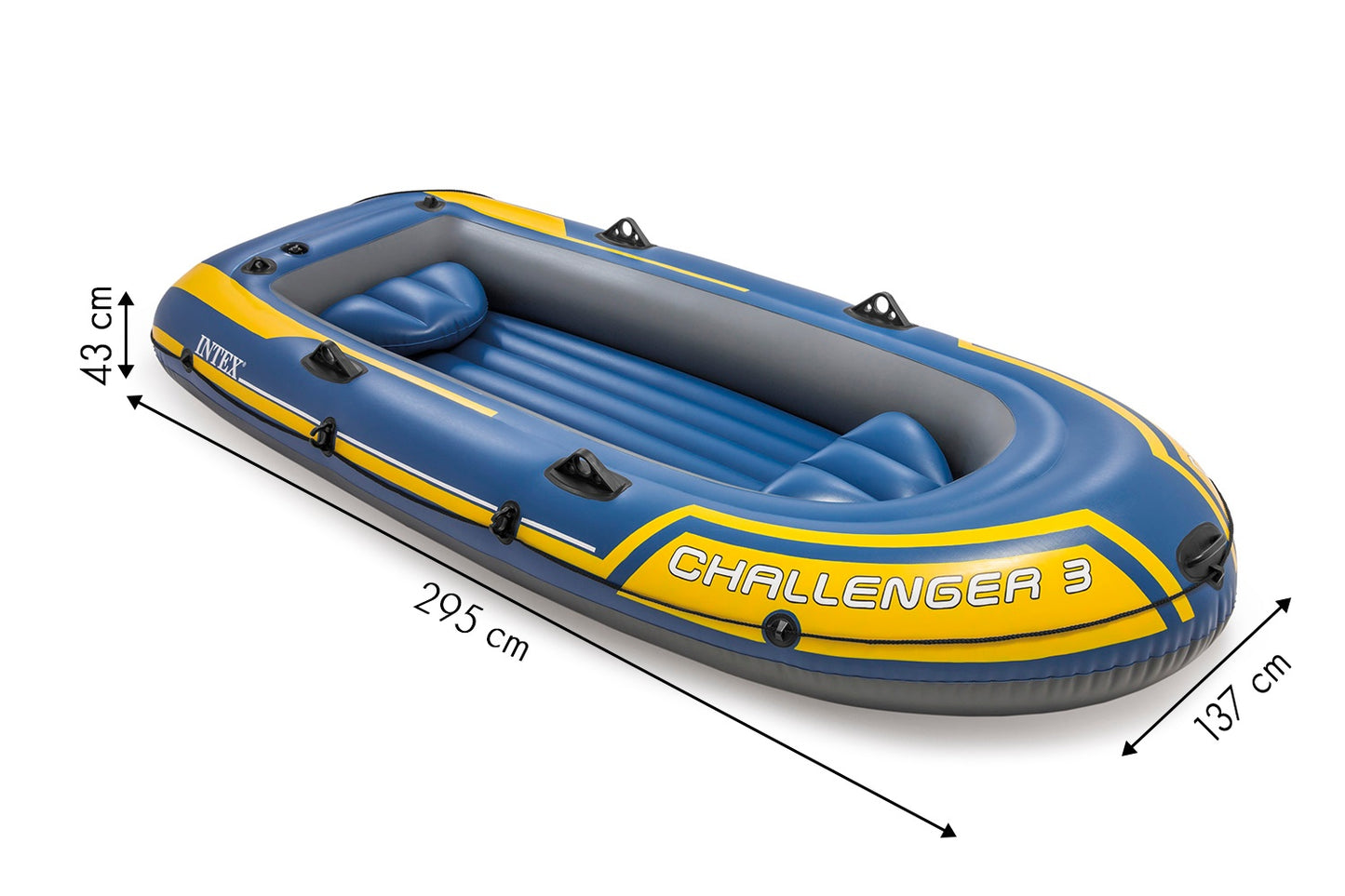 Pontoon challenger 3 Intex 68370 pump + 2 oars