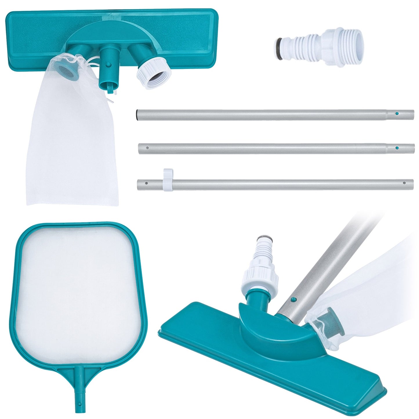 Pool cleaning set, 167 cm stick + vacuum cleaner + Bestway 58013 net