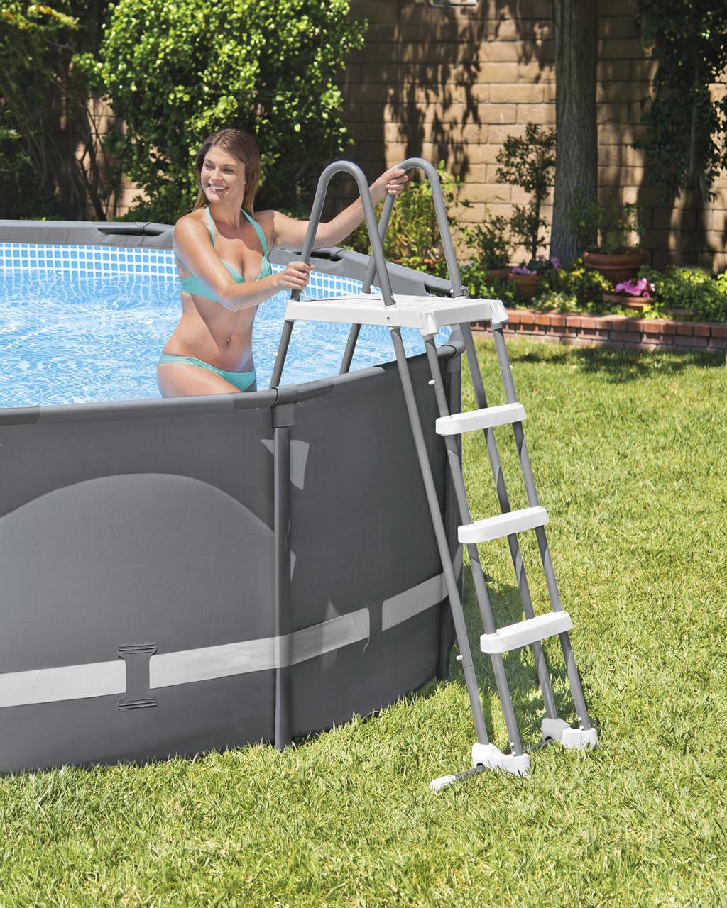 Pool ladder 122 cm, anti-slip steps, INTEX 28076