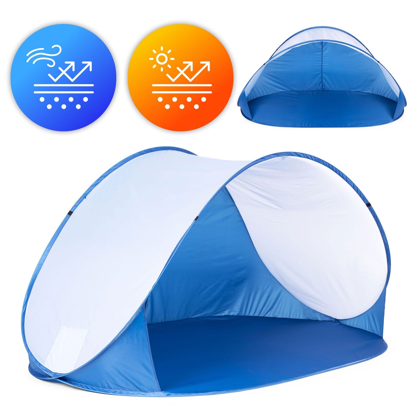 Pop-Up Beach Tent Windbreak for Beach, Pool, Garden Blue MultiGarden