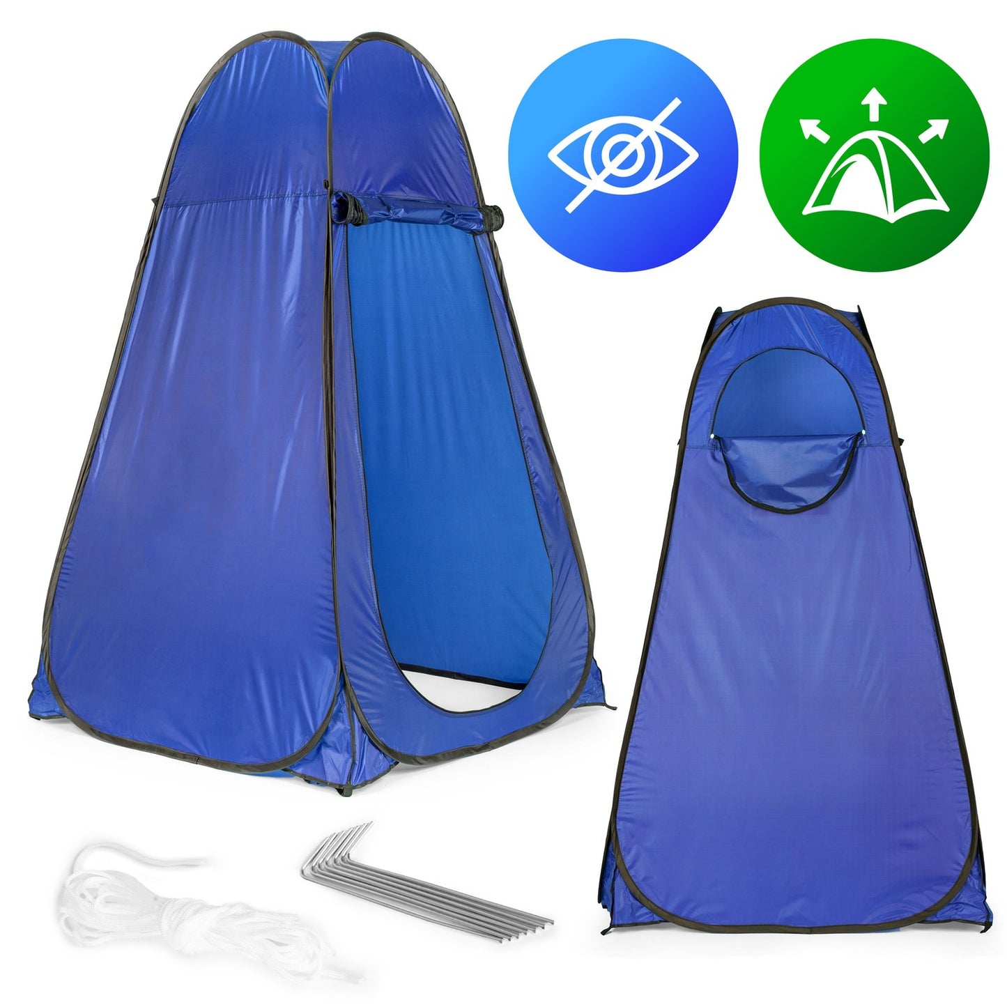 Pop-Up Camping Tent Changing Room Shower WC Cabin Blue MultiGarden