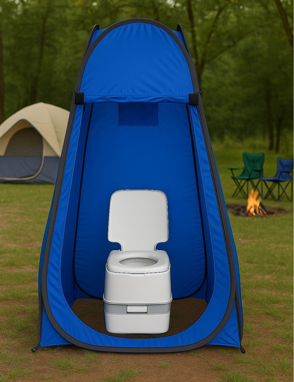 Pop-Up Camping Tent Changing Room Shower WC Cabin Blue MultiGarden