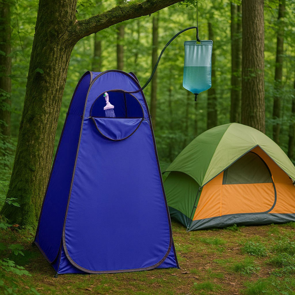 Pop-Up Camping Tent Changing Room Shower WC Cabin Blue MultiGarden