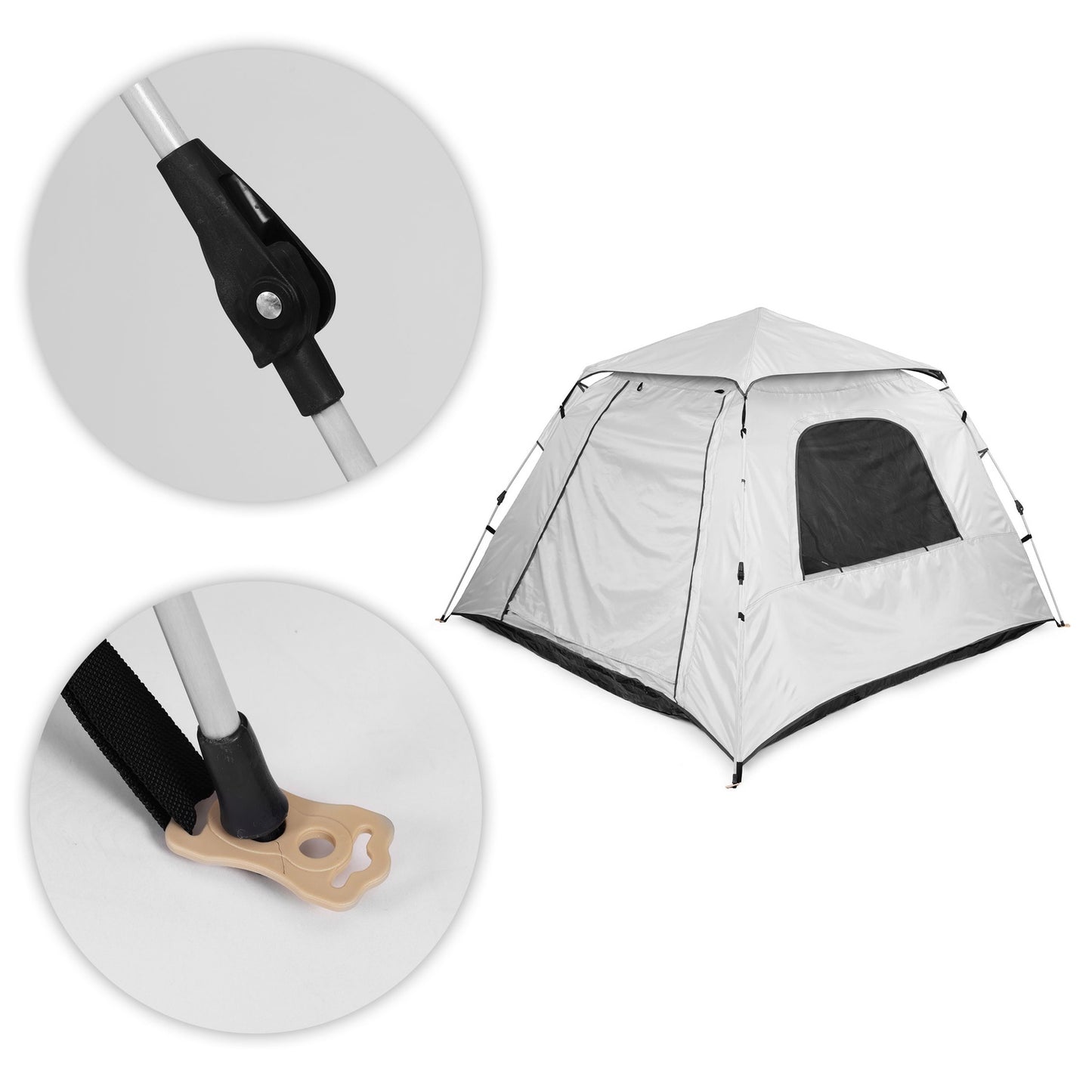 Pop-Up Camping Tent for 4 People Igloo 1500 mm Waterproof MultiGarden