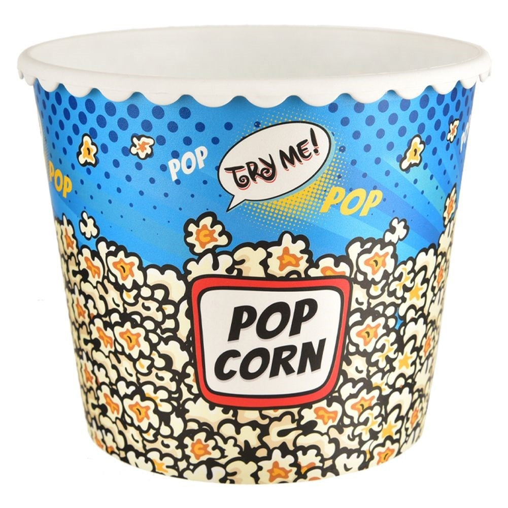 Popcorn bowl for movie nights, reusable 2.3 liters