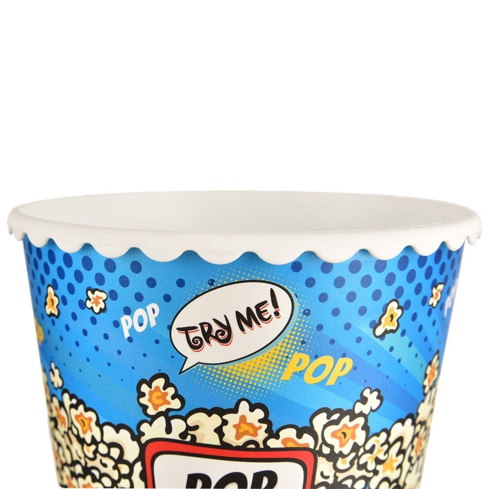 Popcorn bowl for movie nights, reusable 2.3 liters