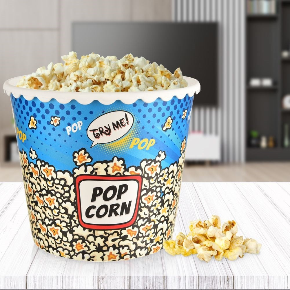 Popcorn bowl for movie nights, reusable 2.3 liters