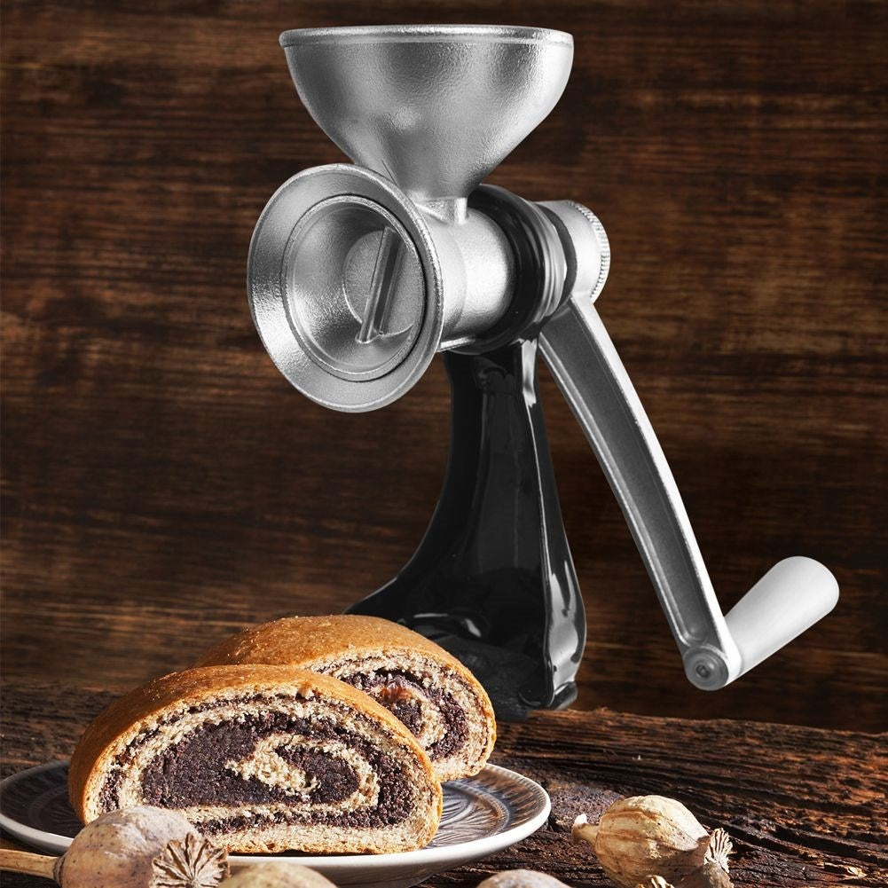 Poppy mill for finely ground seeds for cakes and tarts