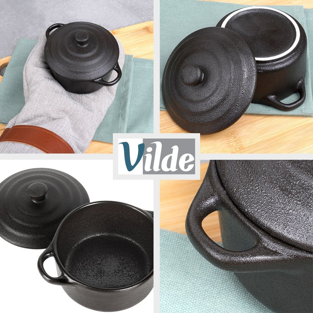 Porcelain Baking Dish with Lid, 150 ml Capacity