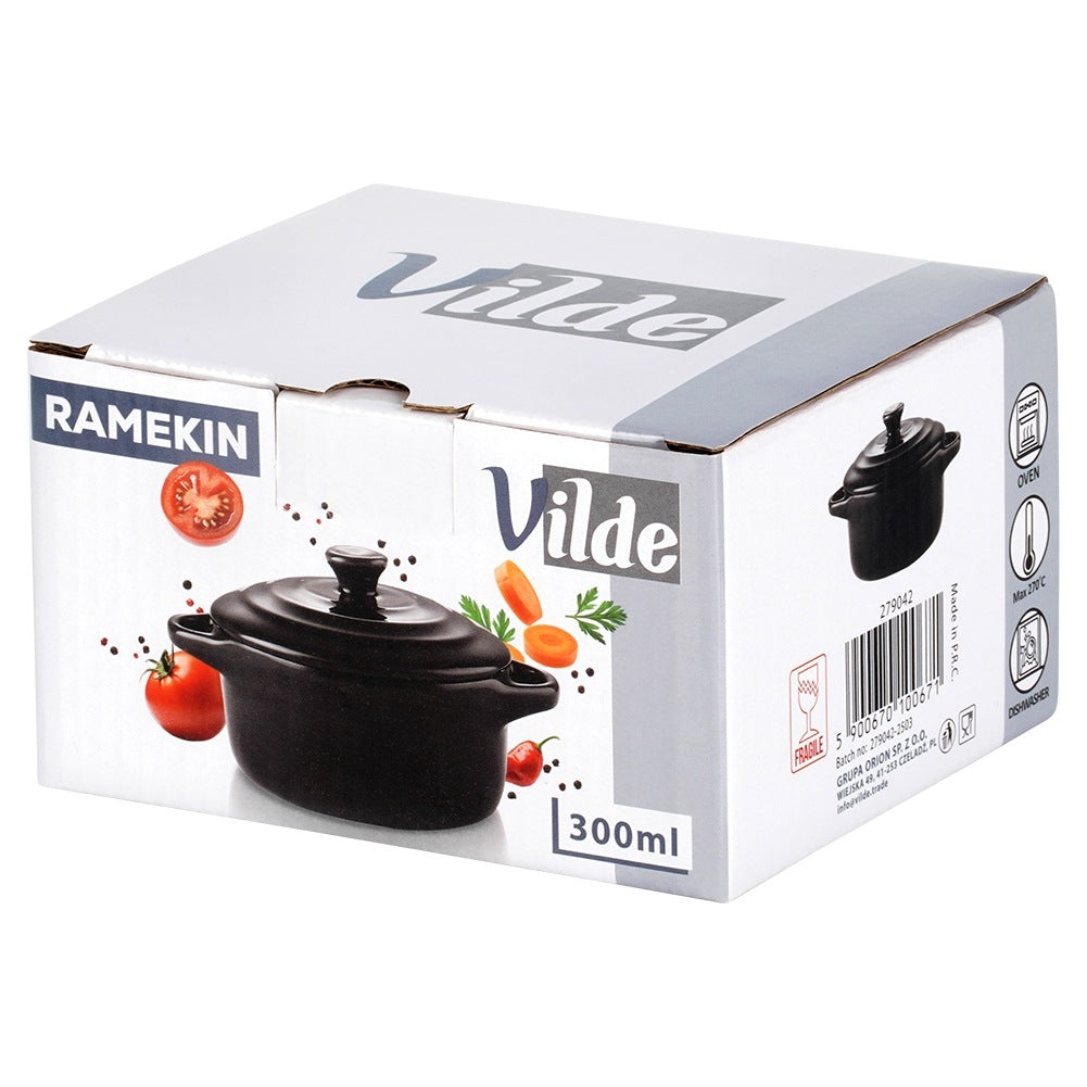 Porcelain Baking Dish with Lid, 300 ml