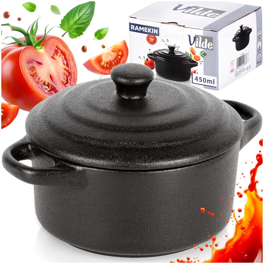 Porcelain Baking Dish with Lid, 450 ml Capacity