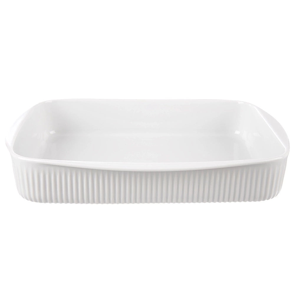 Porcelain Casserole Dish, White, 36.5x30x6 cm, 4L