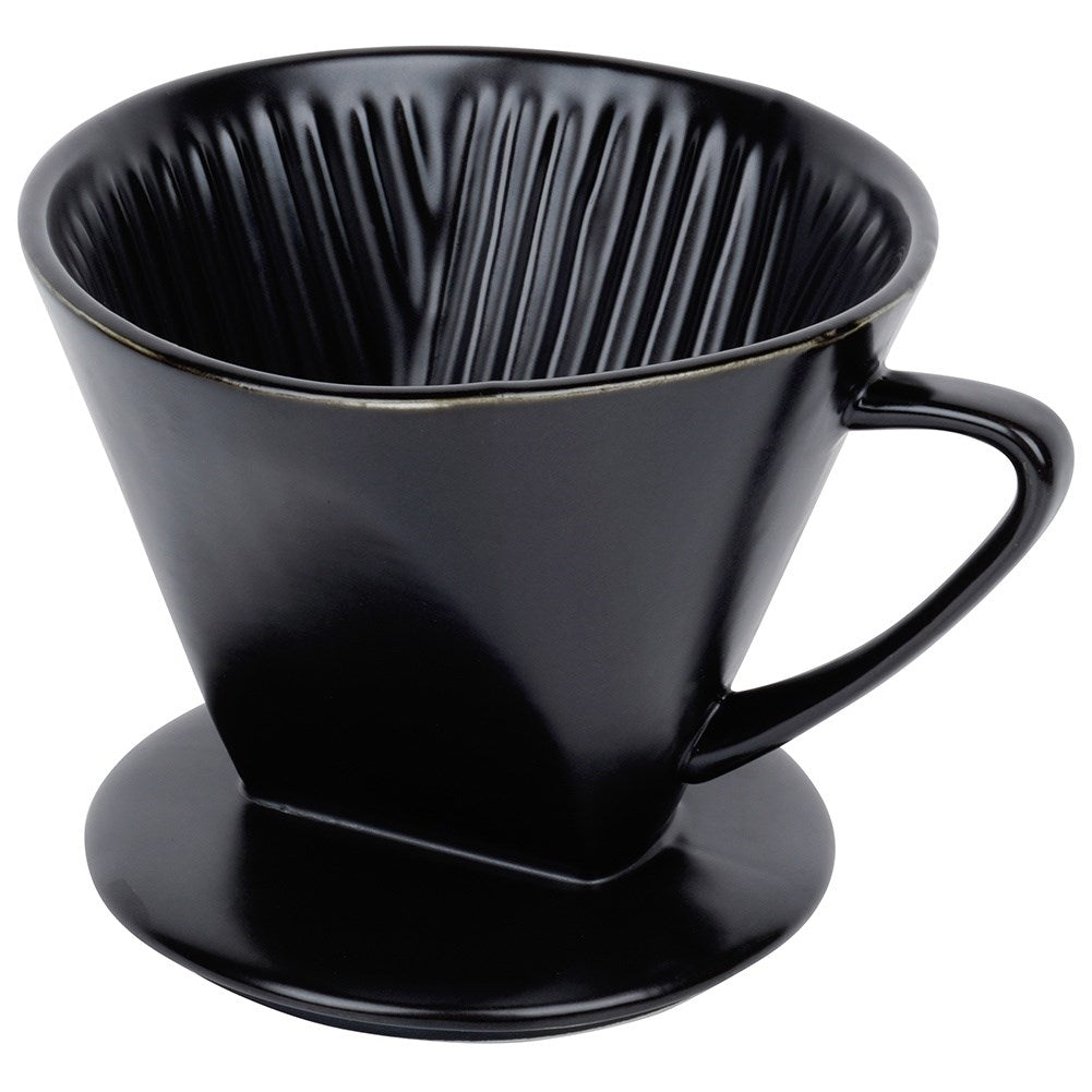 Porcelain Coffee Funnel Black - Reusable & Eco-Friendly