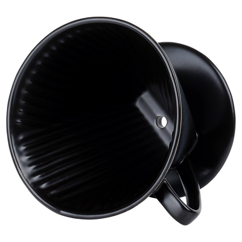Porcelain Coffee Funnel Black - Reusable & Eco-Friendly