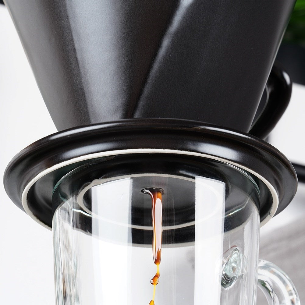 Porcelain Coffee Funnel Black - Reusable & Eco-Friendly