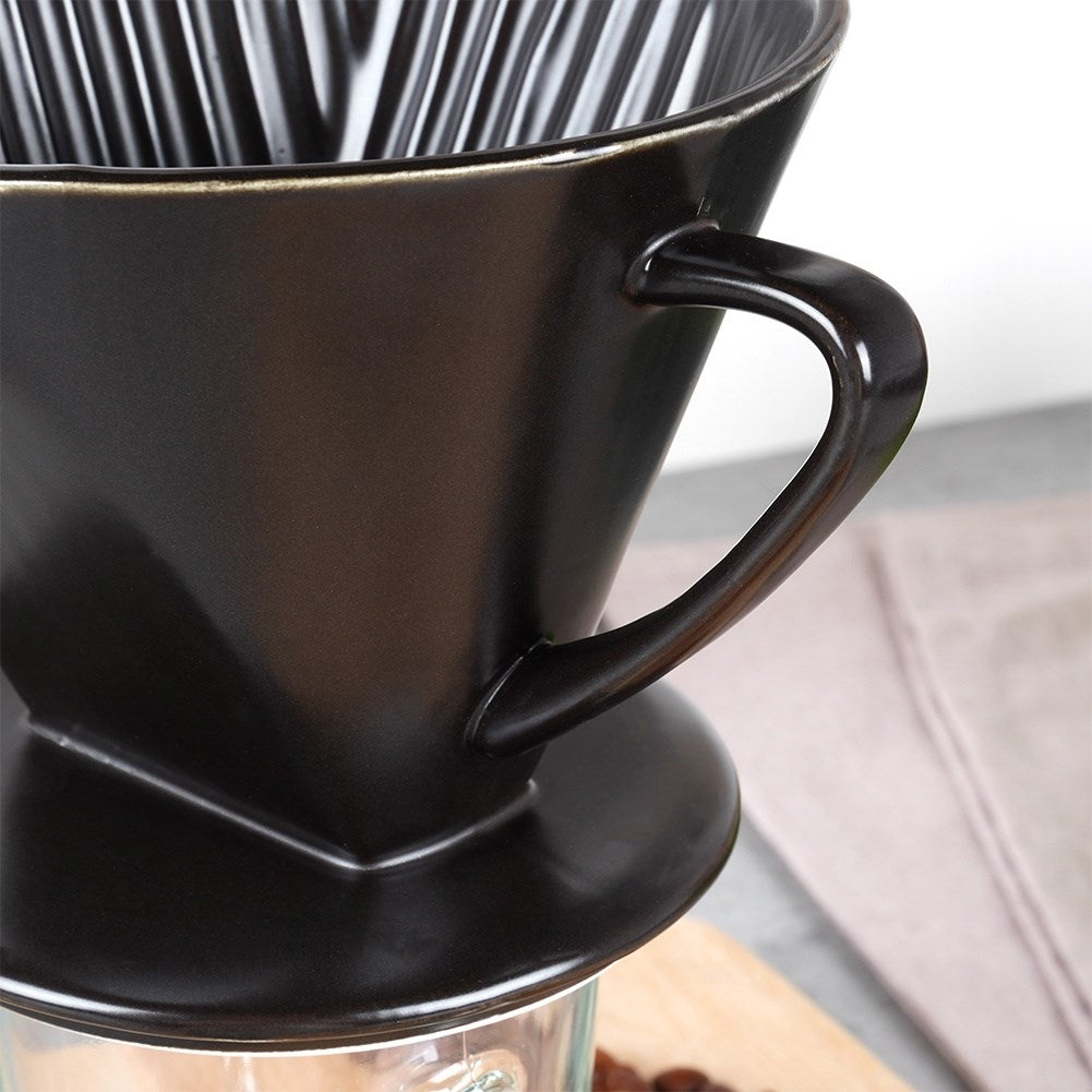 Porcelain Coffee Funnel Black - Reusable & Eco-Friendly