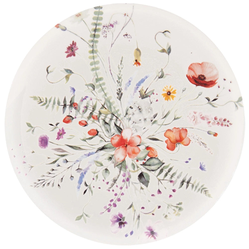 Porcelain Dinnerware Set, White Poppy, 18 Pieces