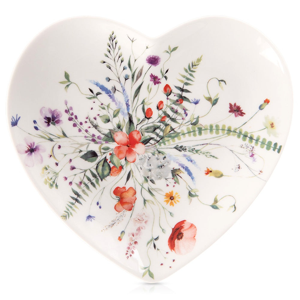 Porcelain Heart Dessert Plate, 17.5x17 cm