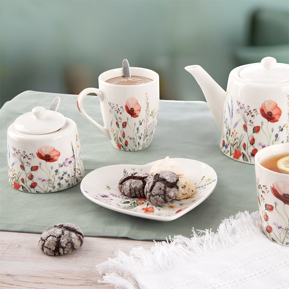 Porcelain Heart Dessert Plate, 17.5x17 cm