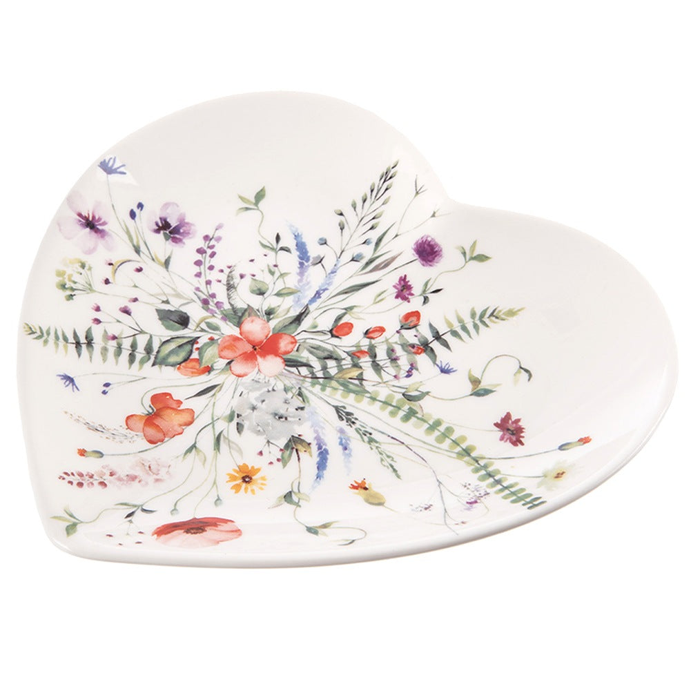Porcelain Heart Dessert Plate, 17.5x17 cm