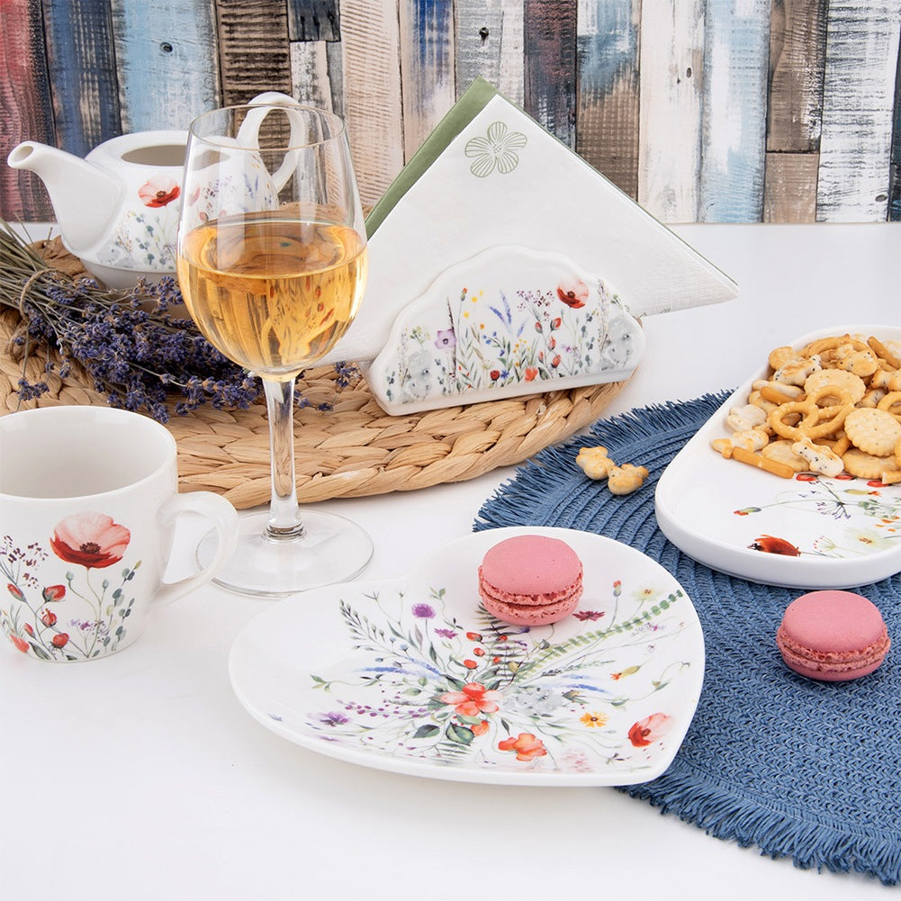Porcelain Heart Dessert Plate, 17.5x17 cm