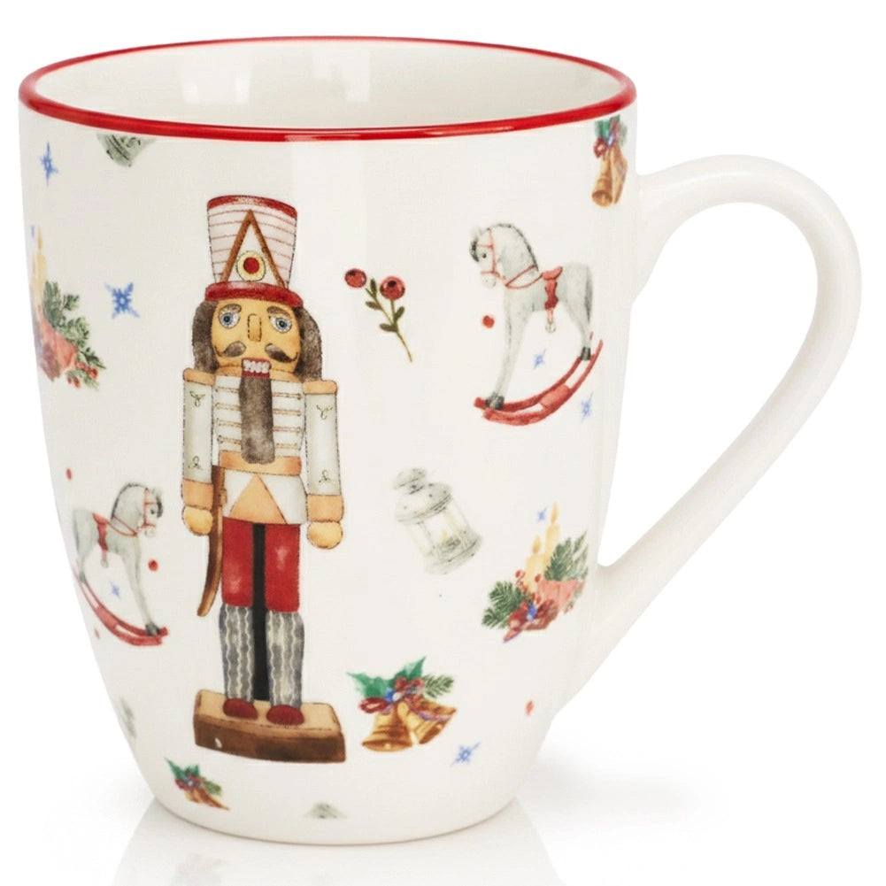 Porcelain Holiday Mug, Nutcracker Design, 320 ml