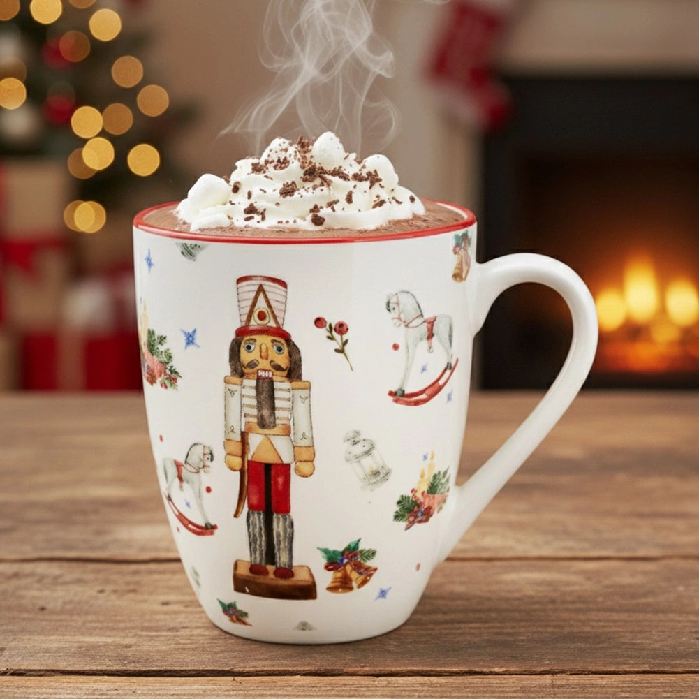 Porcelain Holiday Mug, Nutcracker Design, 320 ml