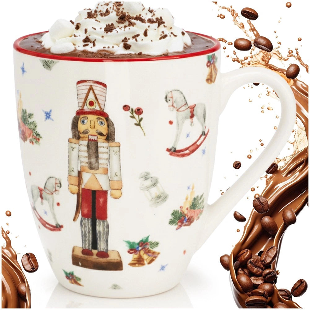 Porcelain Holiday Mug, Nutcracker Design, 320 ml