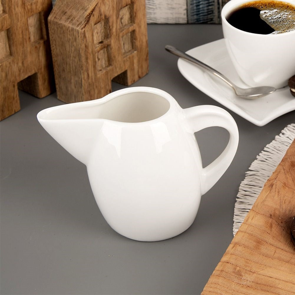 Porcelain Jug with Handle for Cream and Milk