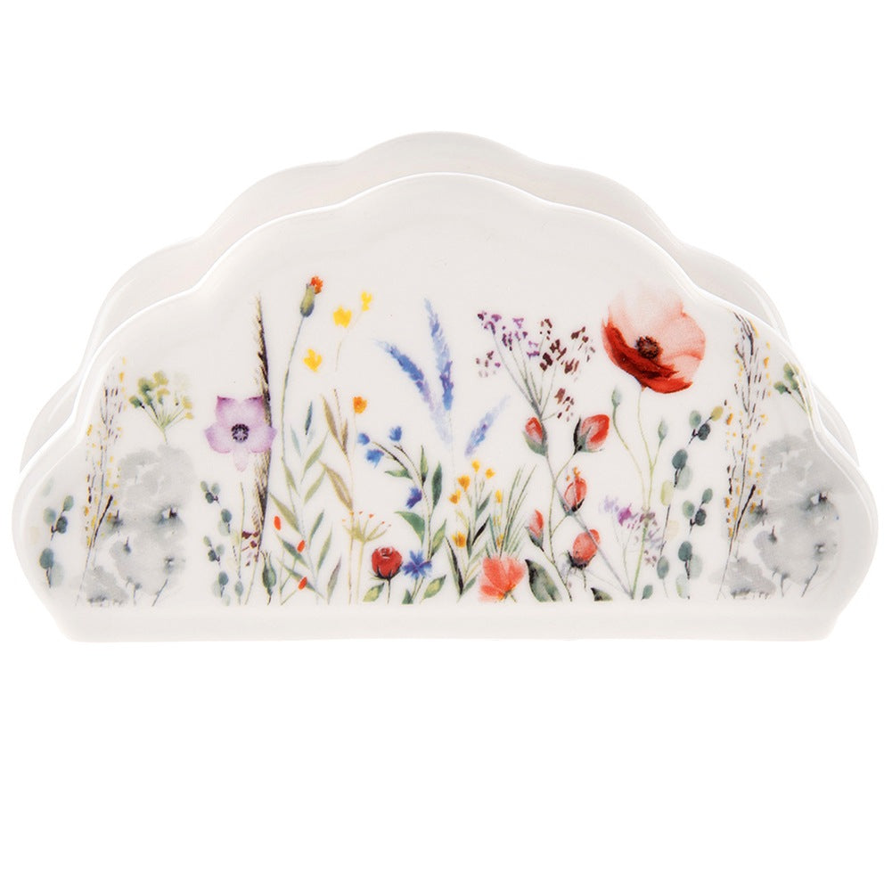 Porcelain Napkin Holder, Poppies Design, 13x4.5x7 cm
