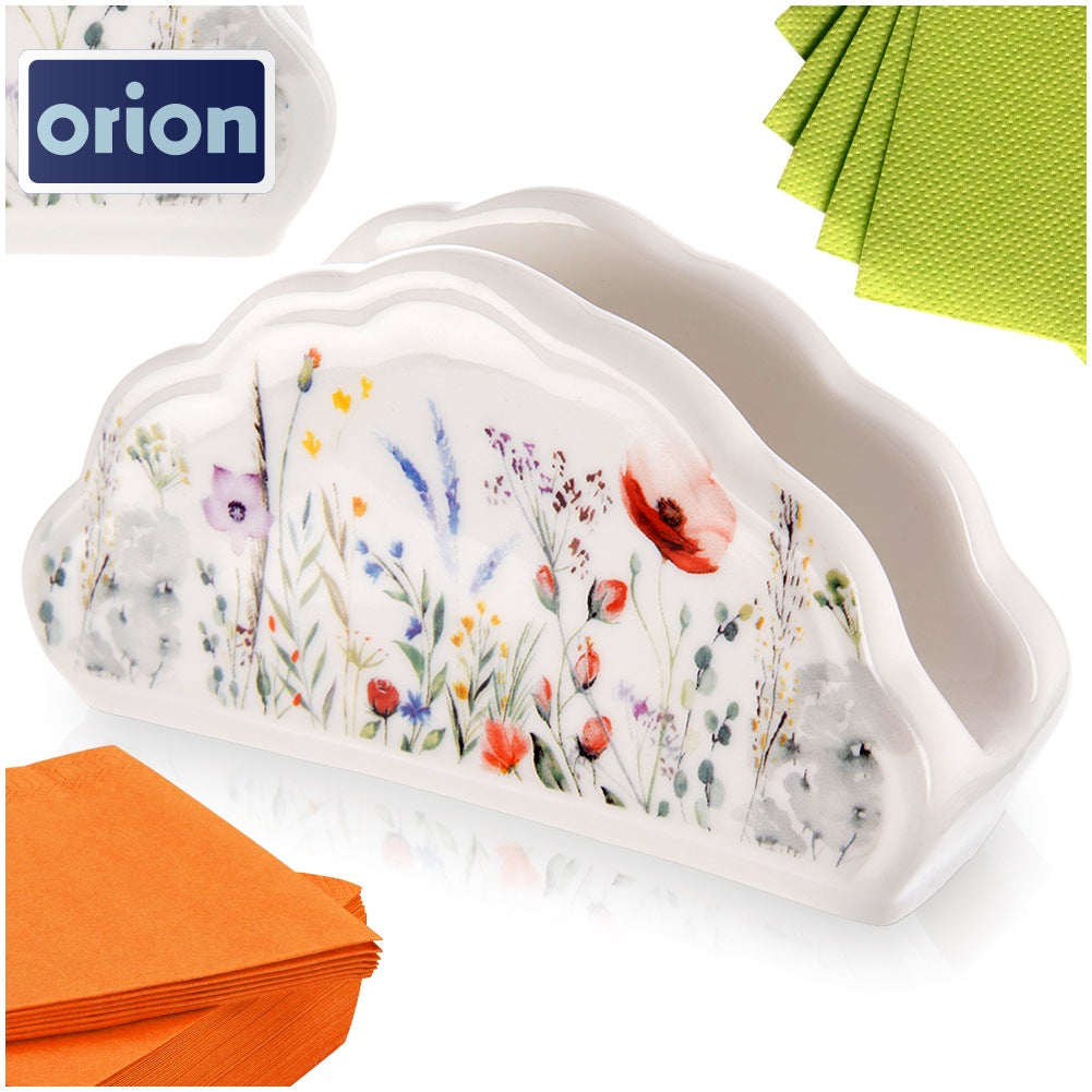 Porcelain Napkin Holder, Poppies Design, 13x4.5x7 cm