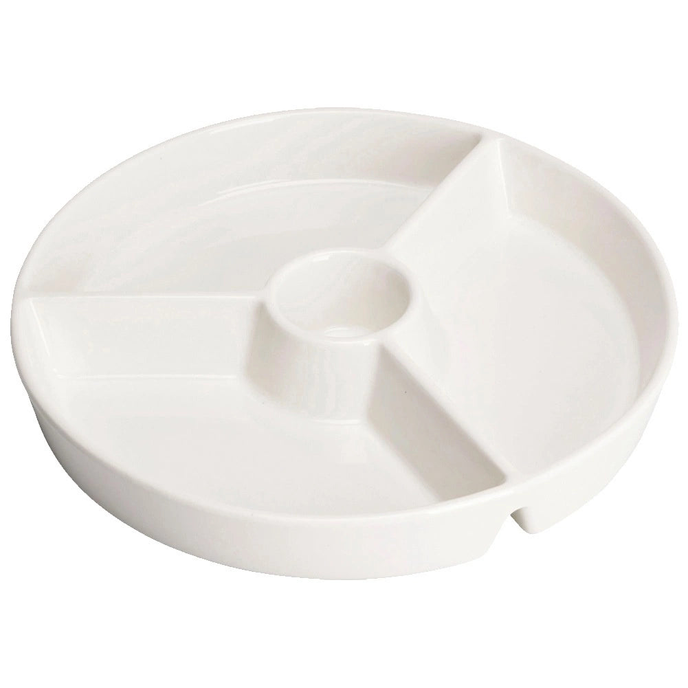 Porcelain Snack Platter, Divided, 26 cm, Dishwasher Safe
