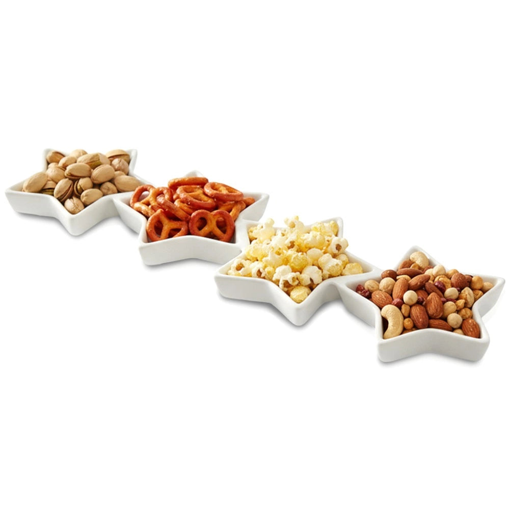 Porcelain Star Snack Platter, 30x8.5 cm, White
