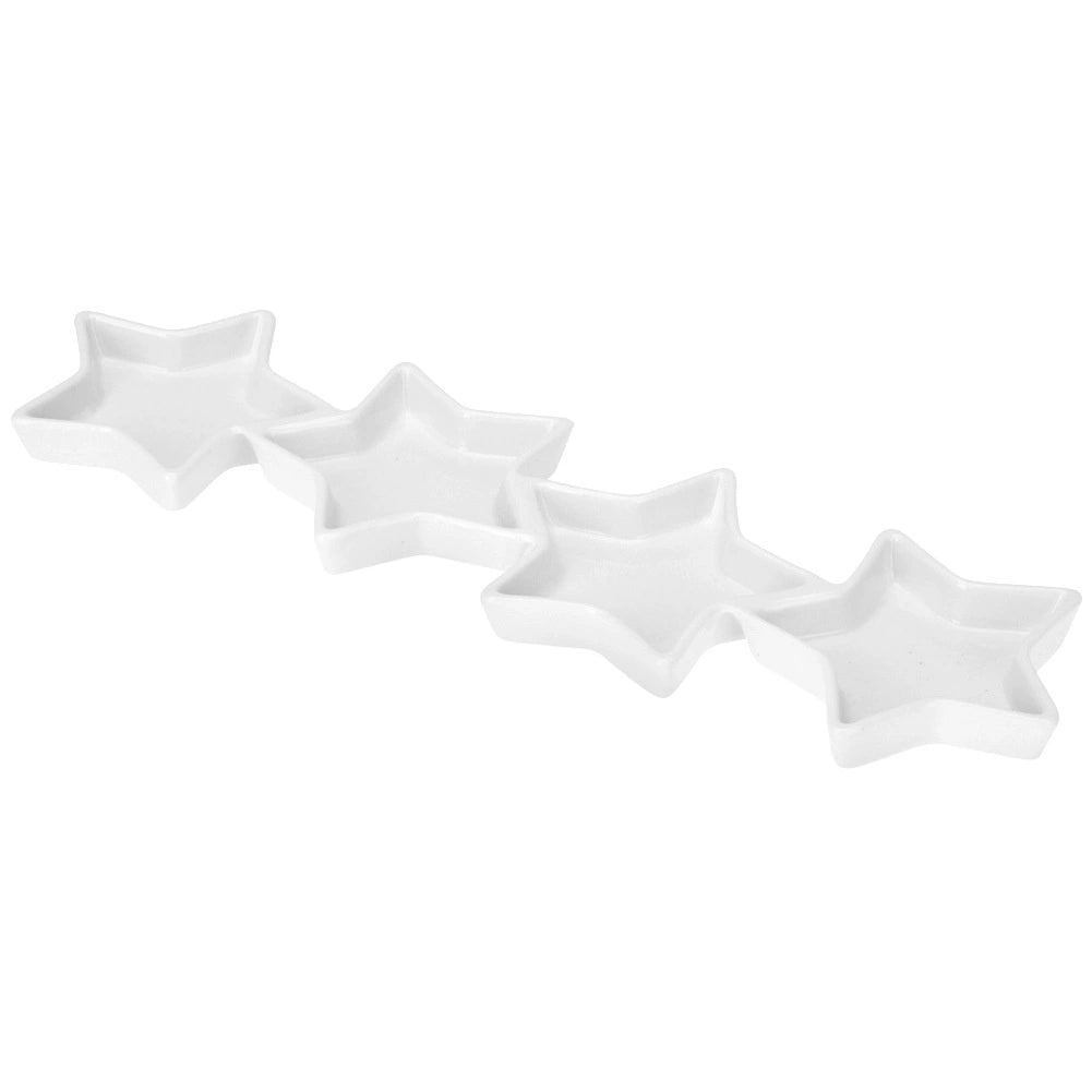 Porcelain Star Snack Platter, 30x8.5 cm, White
