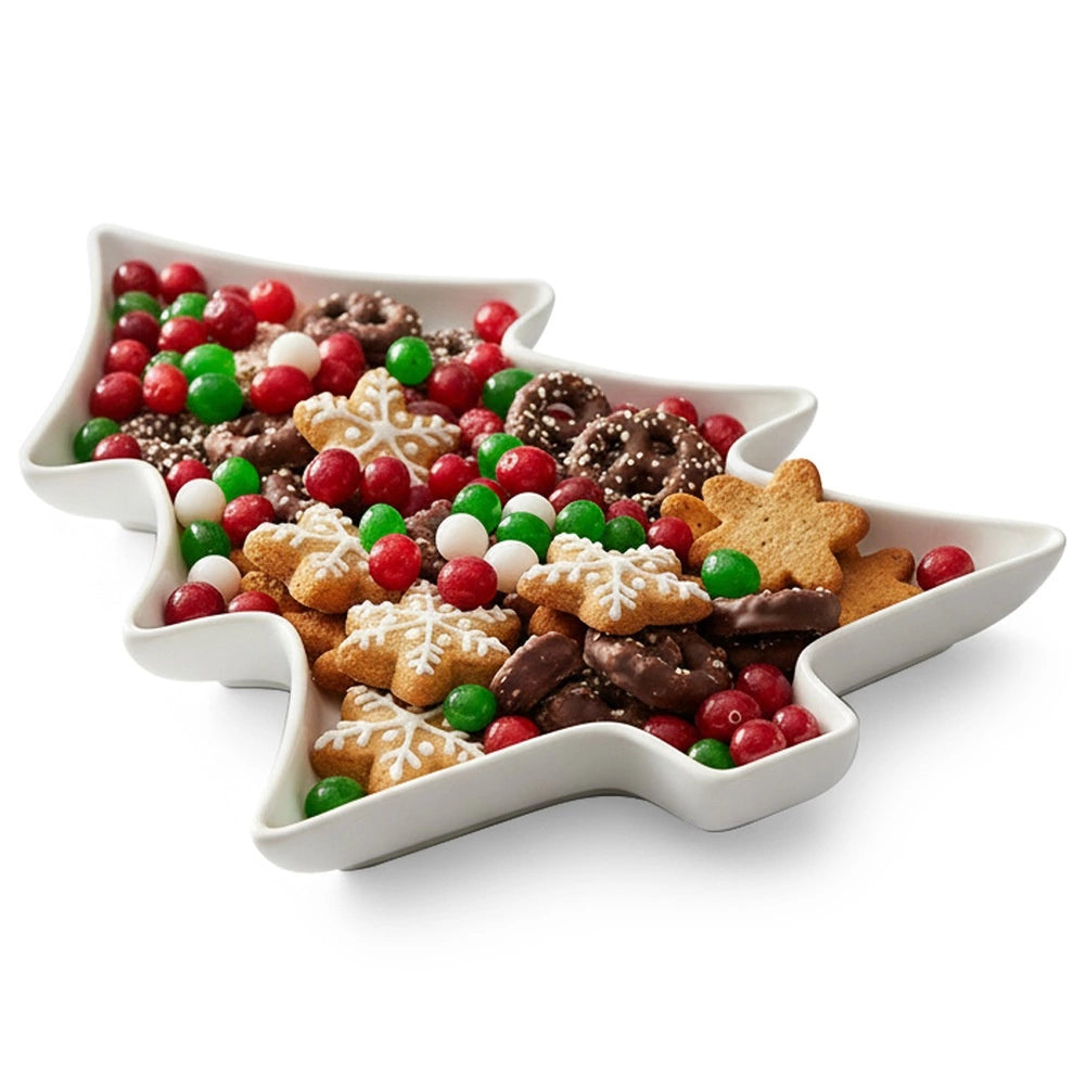Porcelain Tree-Shaped Serving Platter, 35x26x3 cm