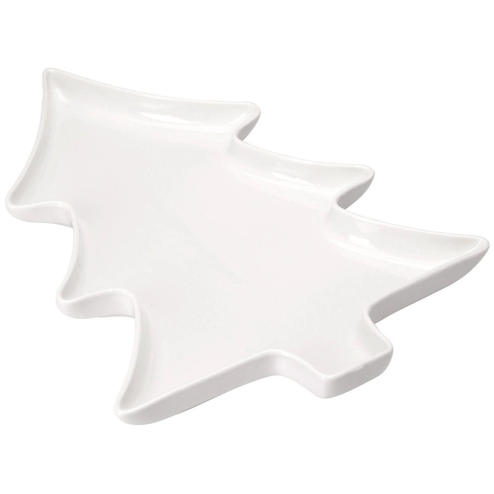 Porcelain Tree-Shaped Serving Platter, 35x26x3 cm