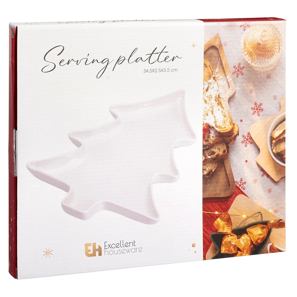 Porcelain Tree-Shaped Serving Platter, 35x26x3 cm