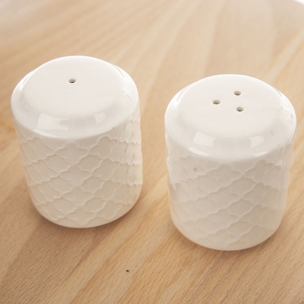 Porcelain container for salt & pepper with napkin holder