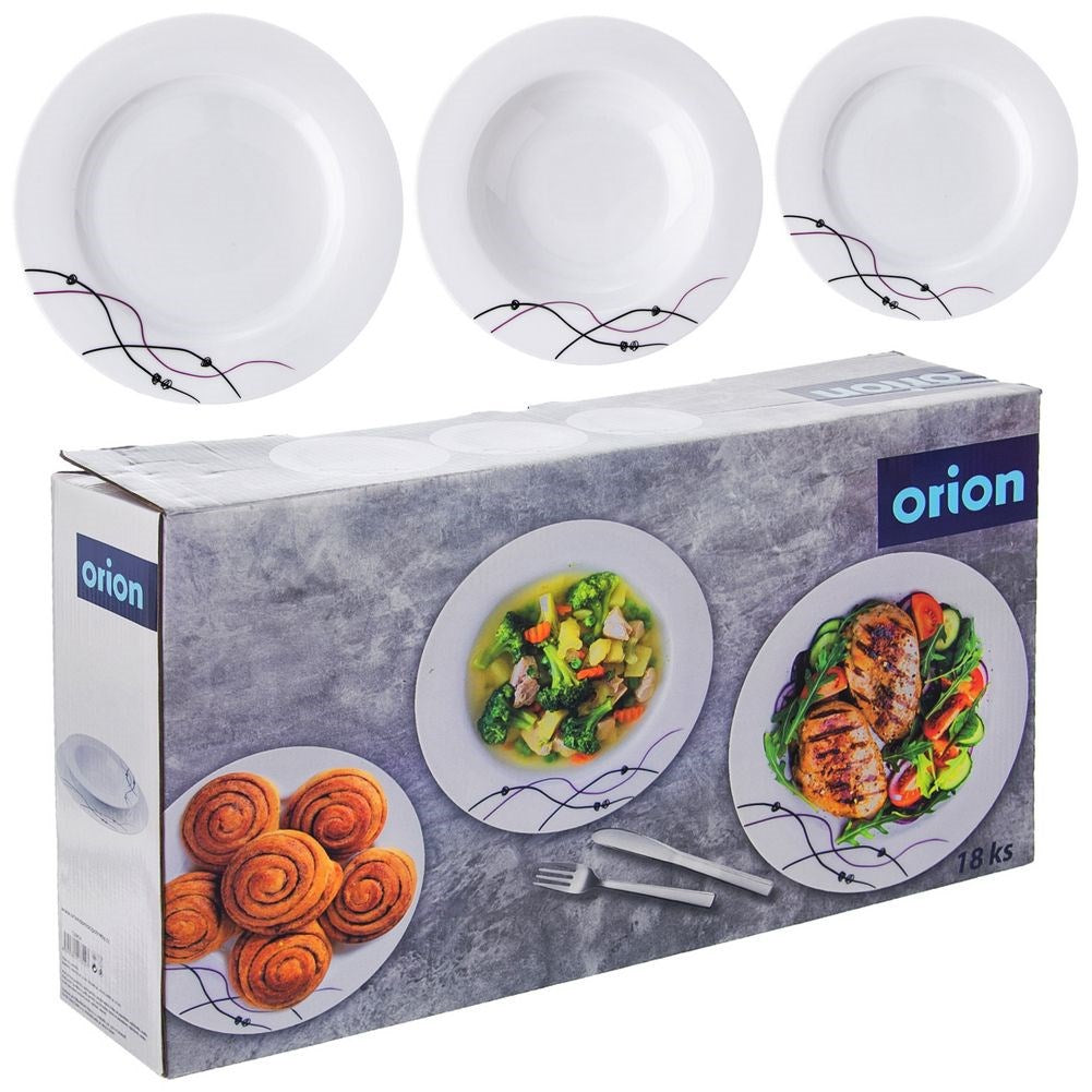 Porcelain dinner set for 6 people, 18 pieces