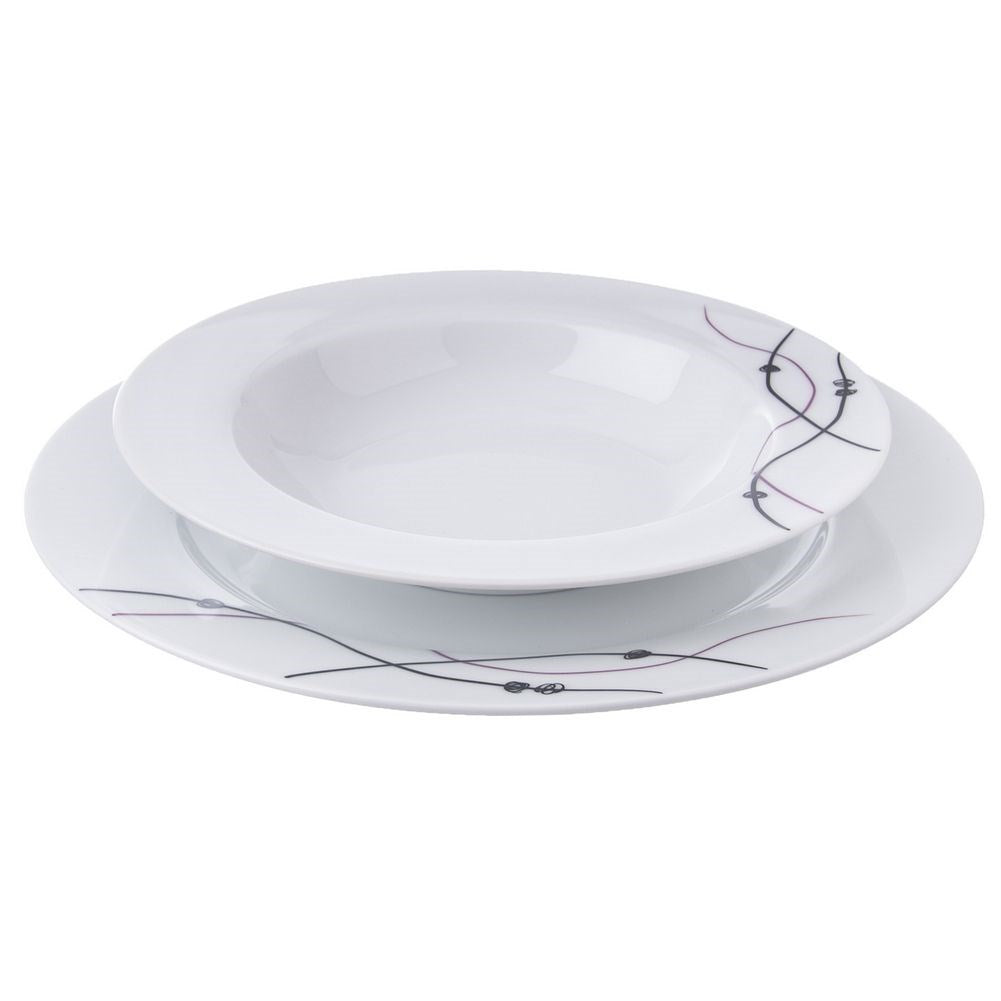 Porcelain dinner set for 6 people, 18 pieces