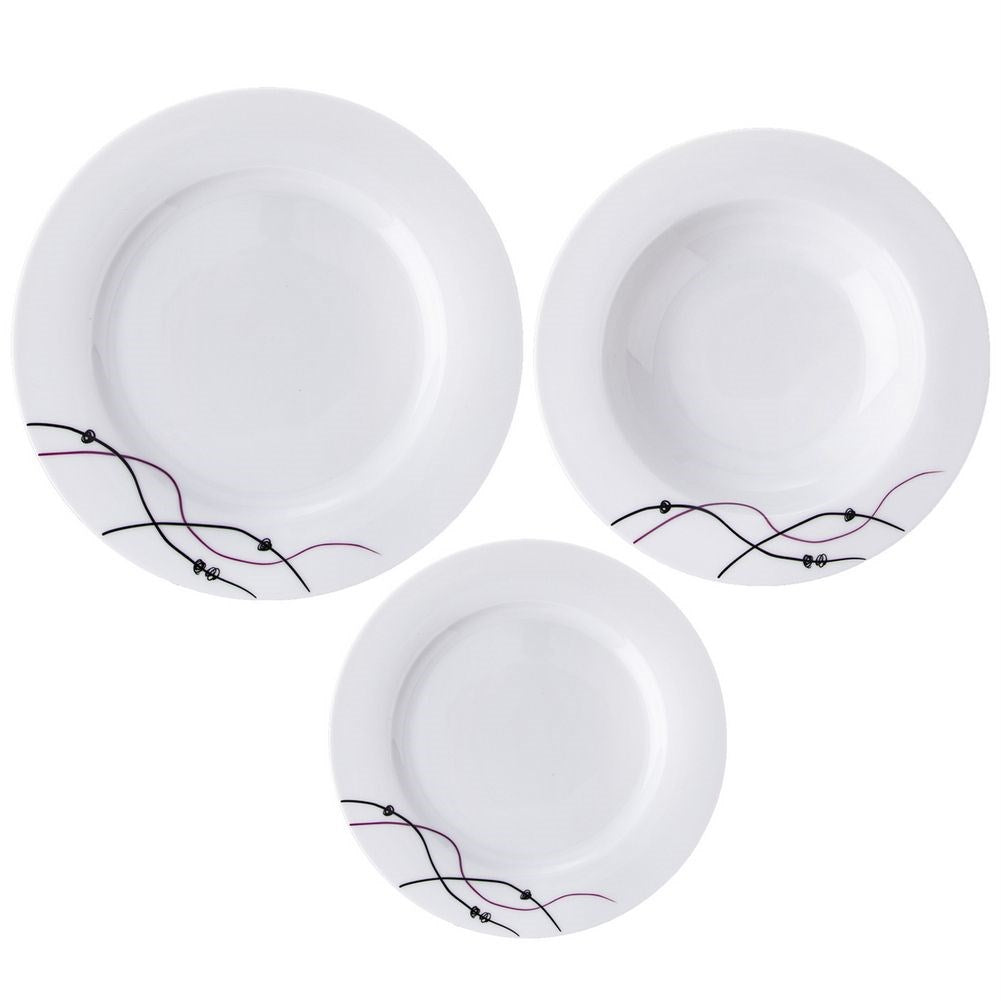 Porcelain dinner set for 6 people, 18 pieces