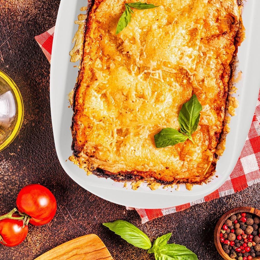 Porcelain dish for lasagna and gratins, 1L capacity