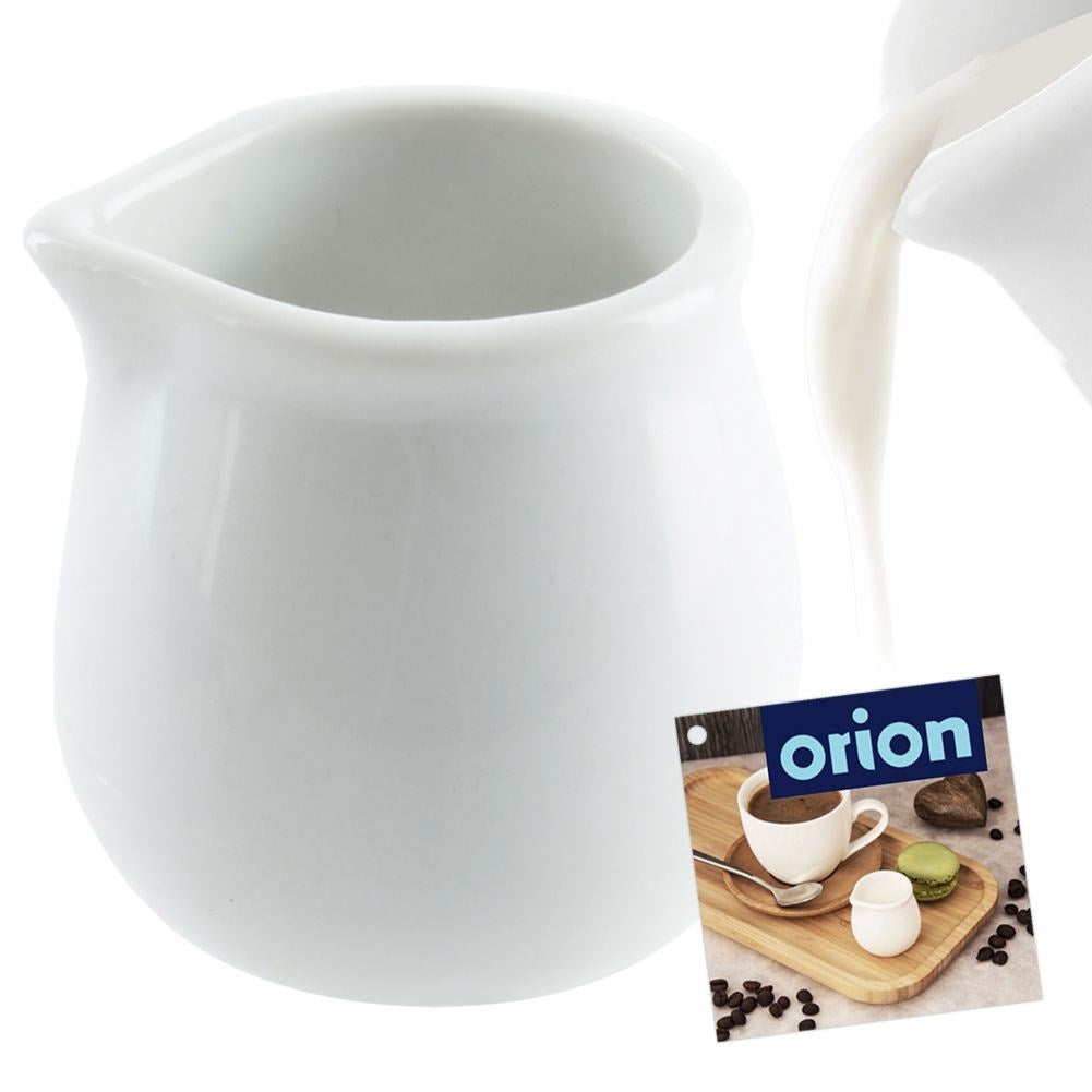 Porcelain jug with practical spout for cream or milk