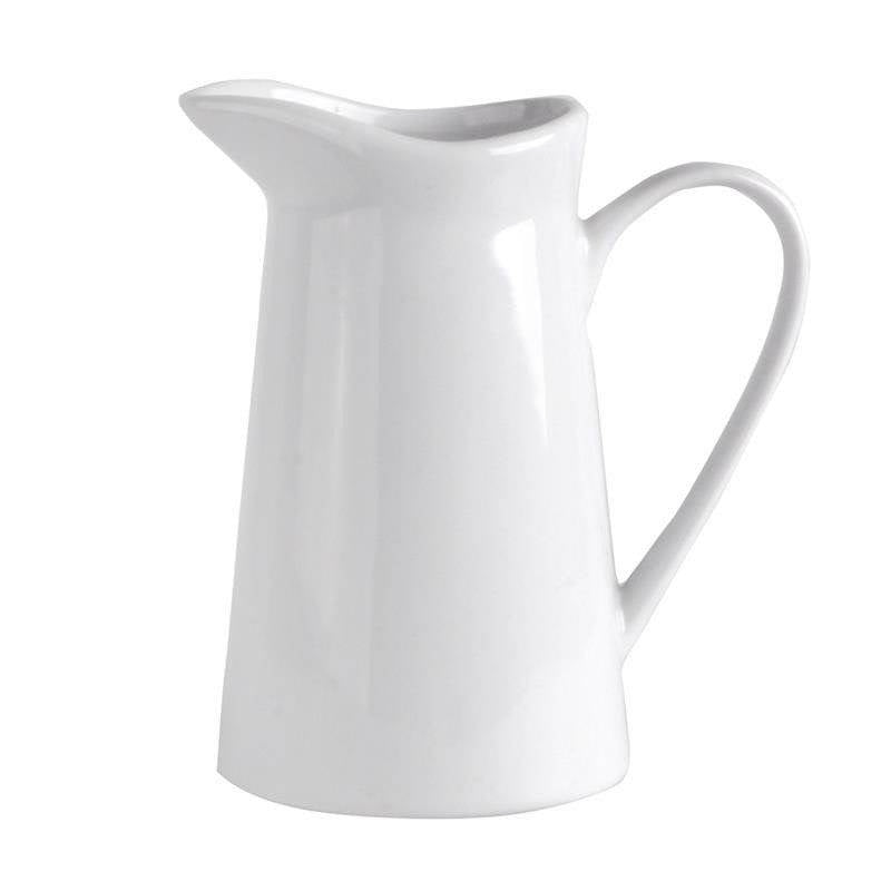 Porcelain milk jug with handle and practical spout