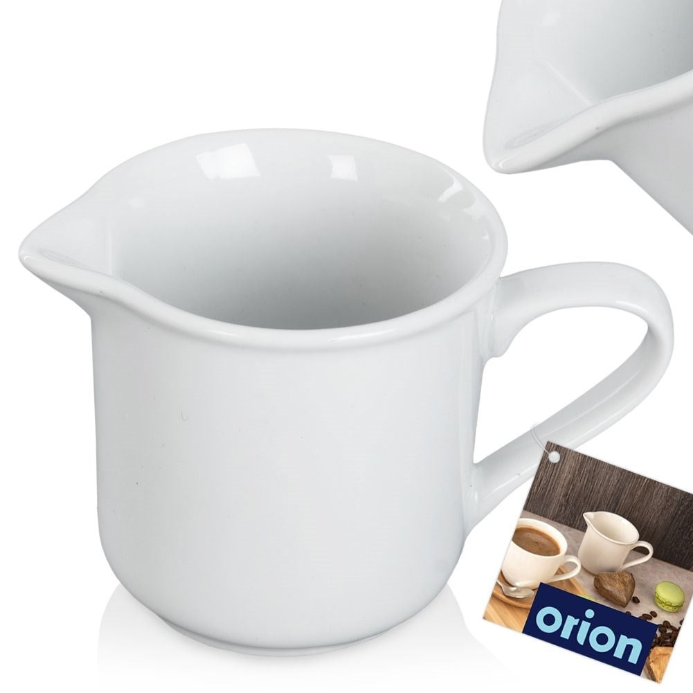Porcelain milk jug with practical spout and handle