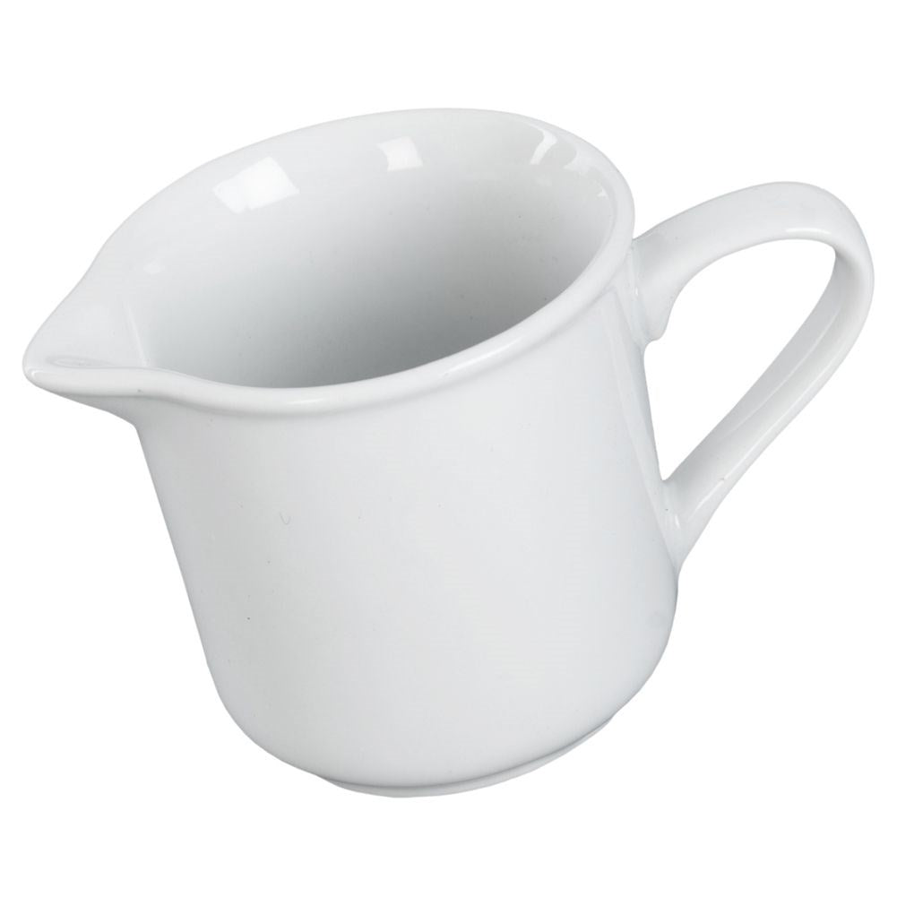 Porcelain milk jug with practical spout and handle