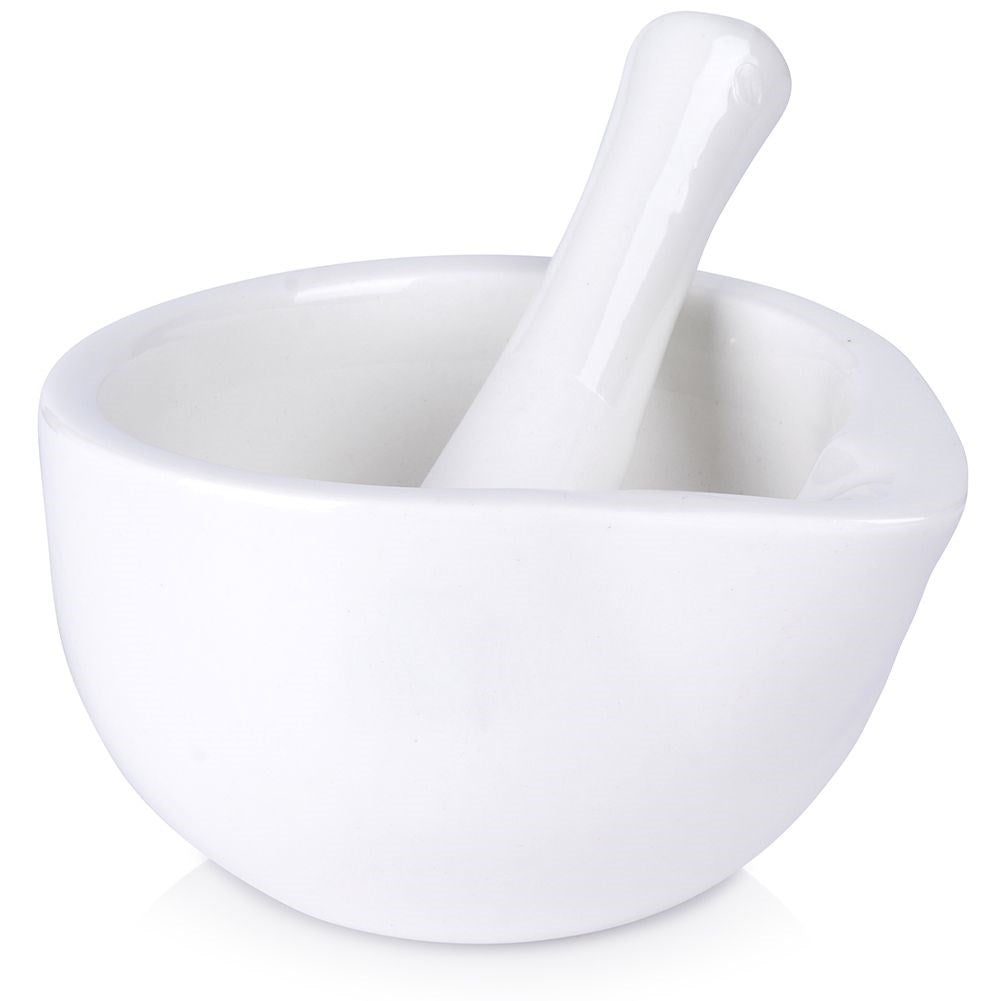Porcelain mortar for crushing spices, herbs and nuts