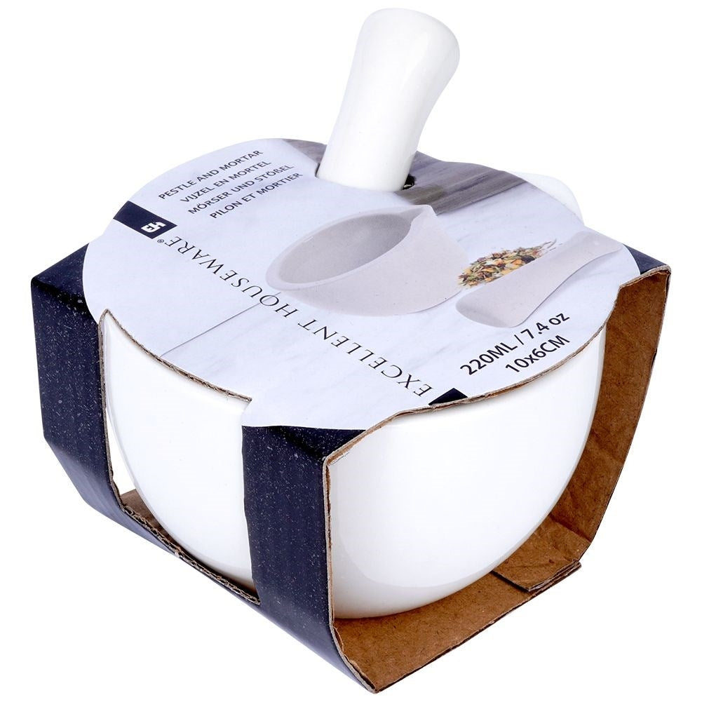 Porcelain mortar for crushing spices, herbs and nuts